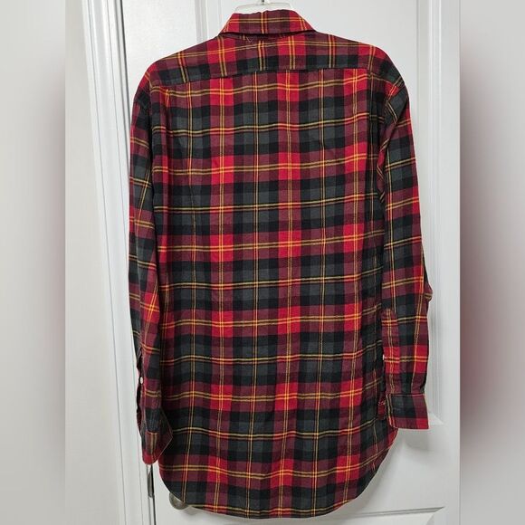 Polo Ralph Lauren Shirt Men's Medium Plaid Flannel Button Down Red Green Soft - Picture 7 of 7